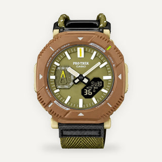 CASIO PRO TREK Olive Green & Brown