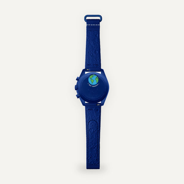 Swatch x Omega Bioceramic Moonswatch Mission To Earthphase blue
