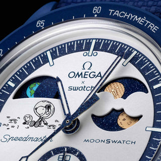 Swatch x Omega Bioceramic Moonswatch Mission To Earthphase blue