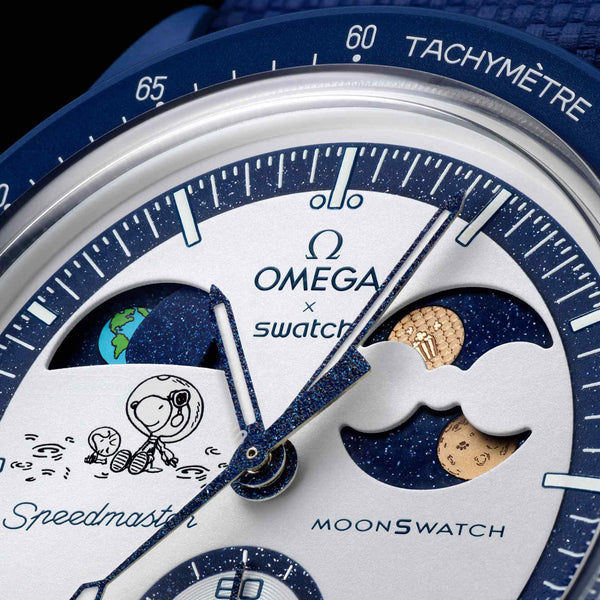 Swatch x Omega Bioceramic Moonswatch Mission To Earthphase blue