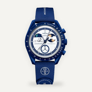 Swatch x Omega Bioceramic Moonswatch Mission To Earthphase blue