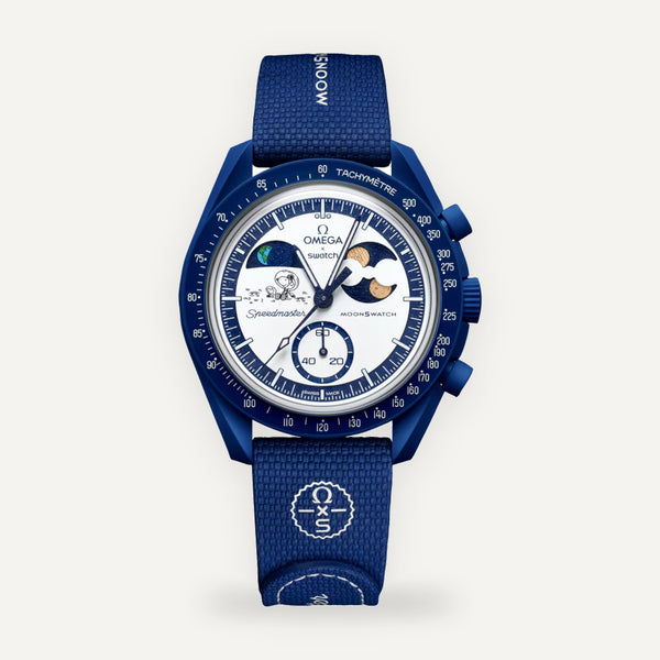 Swatch x Omega Bioceramic Moonswatch Mission To Earthphase blue
