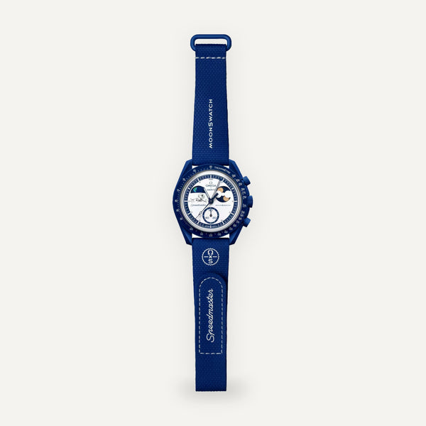Swatch x Omega Bioceramic Moonswatch Mission To Earthphase blue